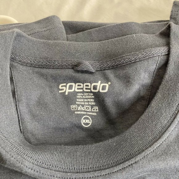 Speedo Surfer Surfboards T Shirt Embroidered Double Sided Blue XXL Beach Cotton - Picture 5 of 9